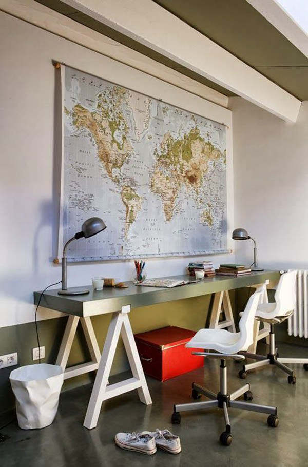 Study-desk-with-world-map