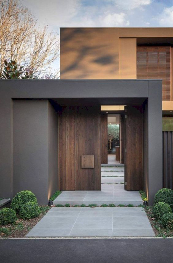 Wooden-front-door-and-amazing-modern-house-design