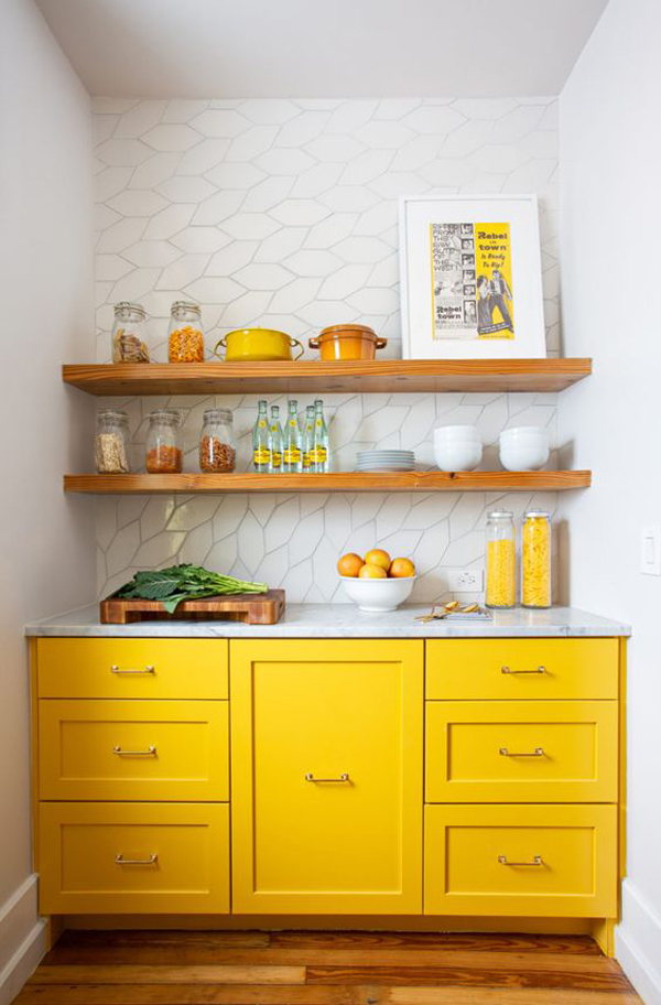 Yellow-cabinetry