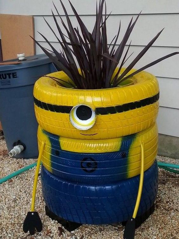 Tire-art-in-minions-character