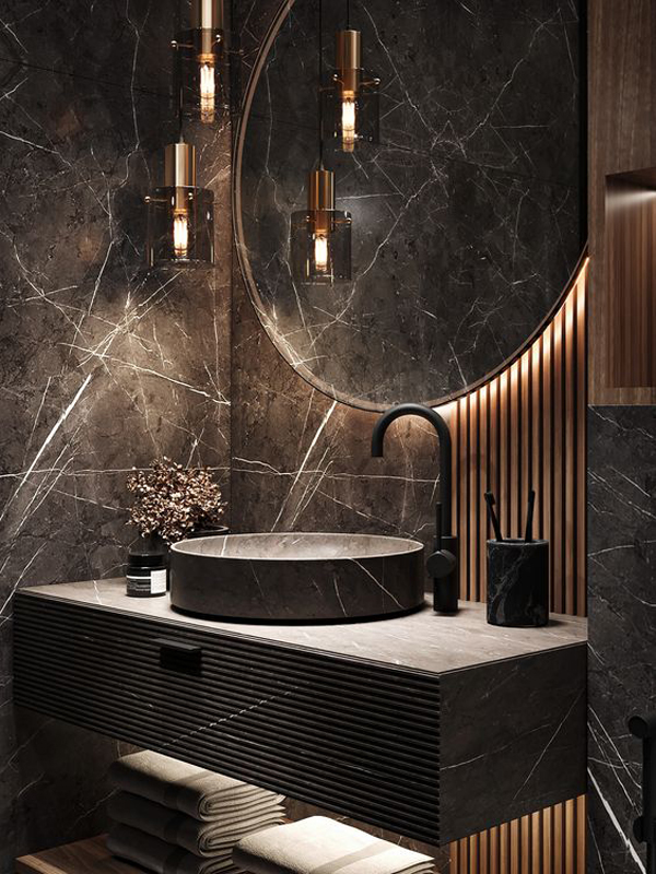 Modern-bathroom-design-in-black-marble
