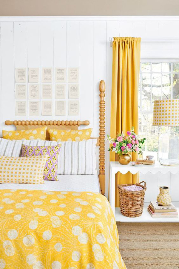 Chic-yellow-bedroom-decor