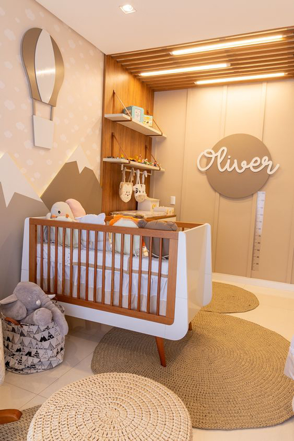 Modern-nursery-room-with-brown-theme