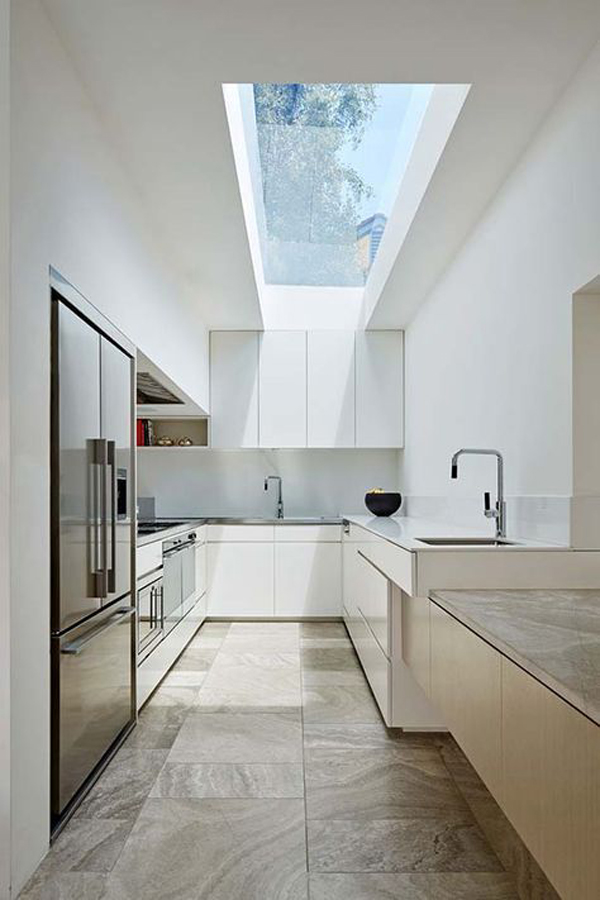 Small-and-simple-kitchen-with-skylight-design